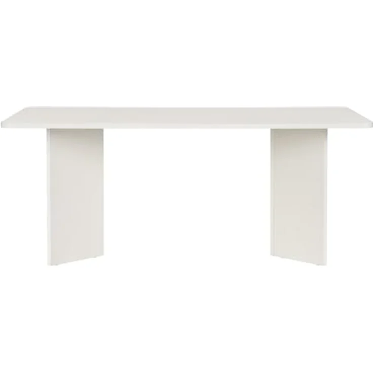Modern White Dining Table, 180 x 90 x 75 cm | 100% Melamine Coated Particle Board, 25 mm Thick | Stylish & Durable, Perfect for Contemporary Dining Rooms | 70 kg Bearing Capacity – Bild 6