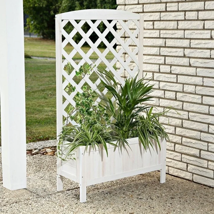 Melko Blumenkasten Rankkasten Blumenkasten Rankgitter Holz Rankhilfe Spalier Pergola (Stück), Witterungsbeständig – Bild 5