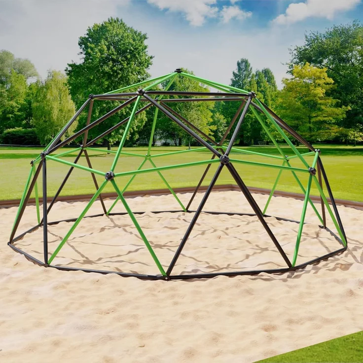 Klettergerüst 360 x 360 x 180 cm DomeClimber Kinder Kletterkuppel Geodome 12FT anthrazit/grün