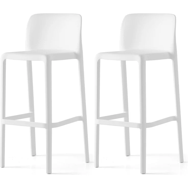 Connubia, Bayo Hocker aus recyceltem Polypropylen, 100% Weiß, matt, 2 Stück – Bild 1