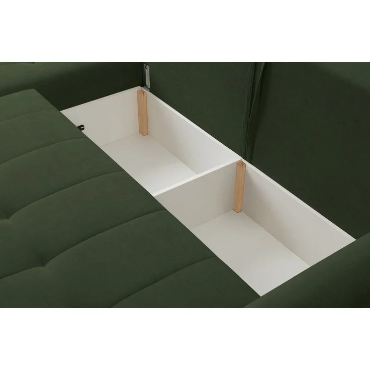 Selsey 'Timmone' Ecksofa mit Schlaffunktion & Bettkasten, Chenille, Universal, Grün – Bild 7