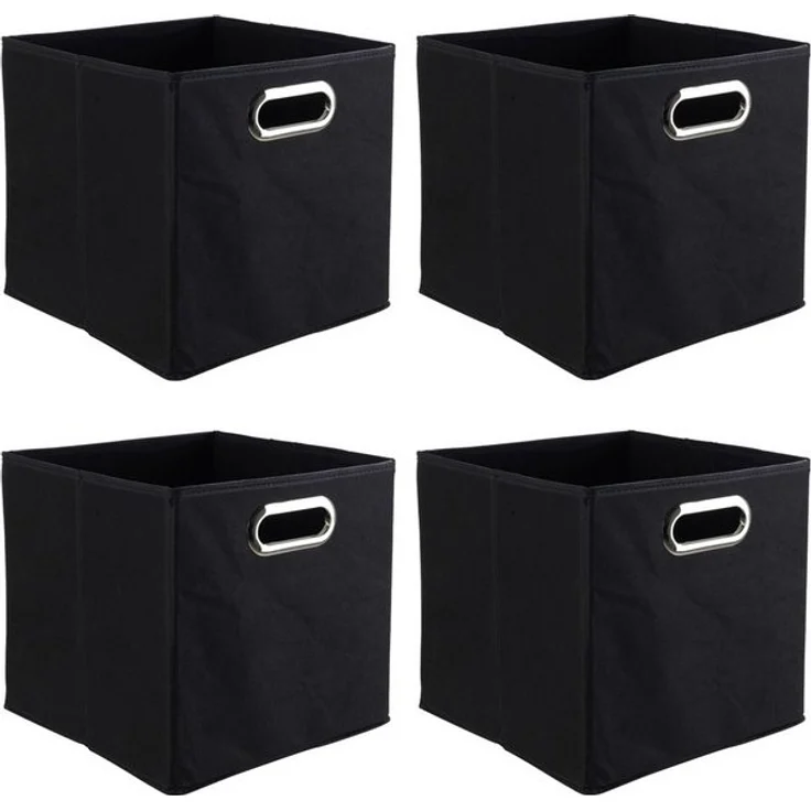 casa NOVA Aufbewahrungsbox ENNI, 4er Set, Vlies, B 27 cm x T 27 cm, Schwarz – Bild 4