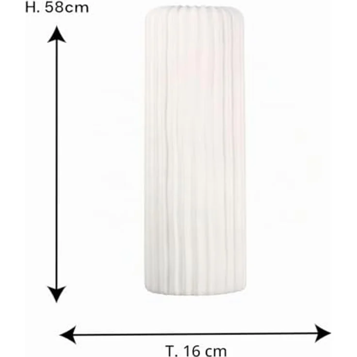 Casablanca Vase "Fjord", Keramik weiß matt mit Rillenstruktur, Höhe 58 cm – Bild 2