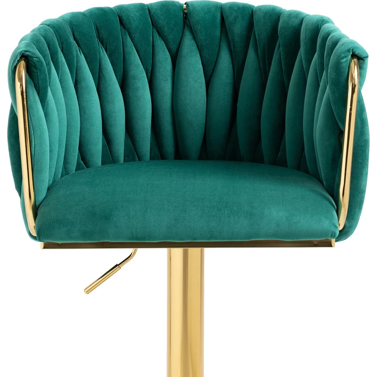 LVHOM Barhocker 2er Set, 360° drehbare moderne Samt-Barstühle, drehbare Küchenhocker, goldene Stuhlbeine – Bild 9