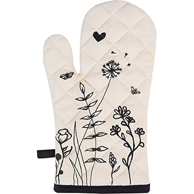 Clayre & Eef Topfhandschuhe Flora and Fauna, (Set, 2-tlg, 2-teilig), Ofenhandschuhe wattiert Größe: ca. 18x30cm