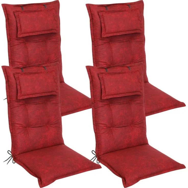 DILUMA Hochlehnerauflage Hochlehner Auflage Florence mit Kopfpolster 120x50x8 cm, (4 St) – Bild 4