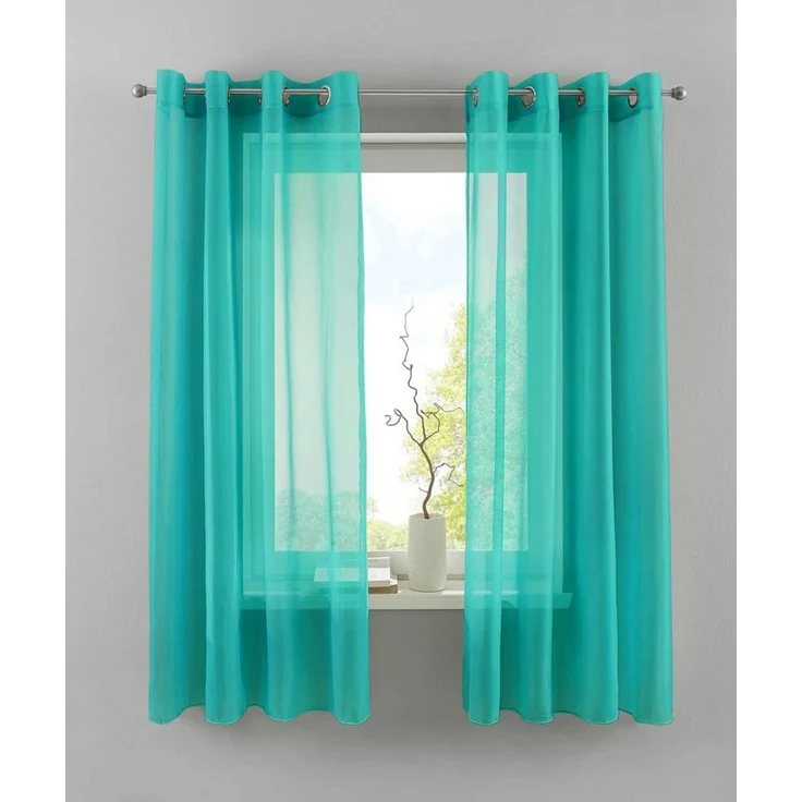 Gardinenbox Gardine (2 St), Ösen, transparent, Voile, 2er Set Transparent »Basel« Bleiband Store 20332TR2 – Bild 1