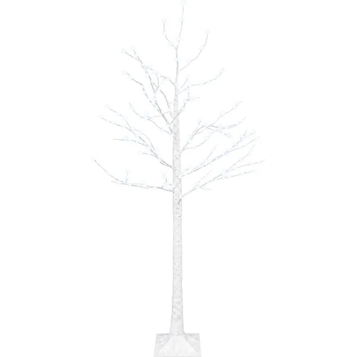 vidaXL Birken-Weihnachtsbaum Weiß 22 x 22 x 150 cm Kunststoff 232 LEDs 42055354 – Bild 2