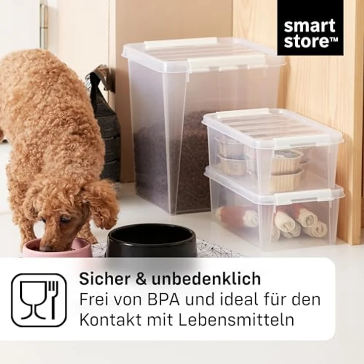 SmartStore - 4x Aufbewahrungsbox mit Deckel Classic 8L (34 x 25 x 16 cm) | Stapelbare Box mit Deckel | Lebensmittelechte Kunststoffbox | Plastikbox mit Deckel & verstärkten Ecken | 10 Jahre Garantie – Bild 6