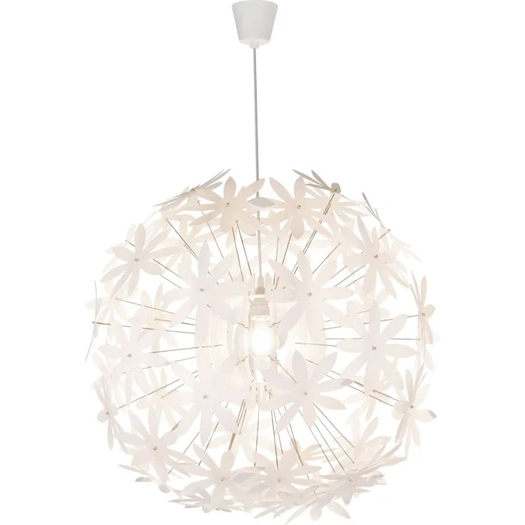Hängeleuchte, Blüten Design, weiß, 60 cm, STELLA