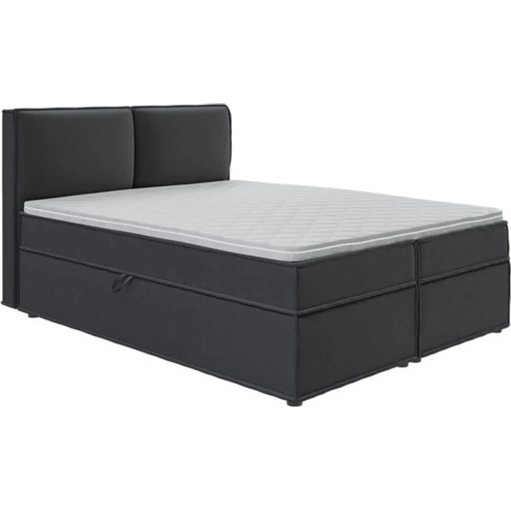 S-Style Möbel Boxspringbett Plaza mit Topper und Bettkästen aus Luxusmicrofaser, mit Topper und Bettkasten / zwei Bettkästen (je nach Bettgröße) – Bild 4