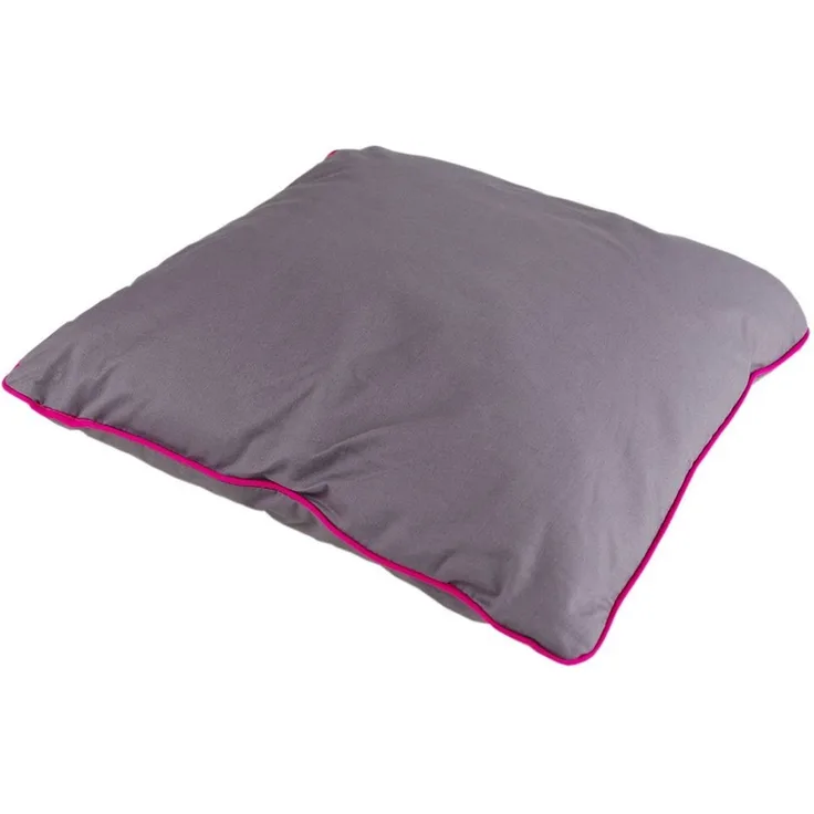 Kissen 40x40cm uni pink, türkis, grün oder grau mit Paspel Dekokissen Zierkissen grau