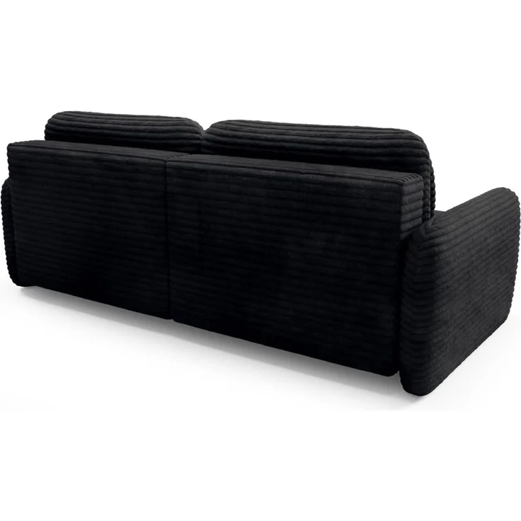 Ecksofa Schlafsofa Sofa SIMONE in Stoff Ambience Schwarz Ottomane Rechts – Bild 3