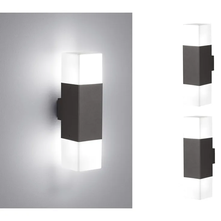 LED Außenwandleuchte 2er Set Up & Down Light Anthrazit - Außenbeleuchtung Haus