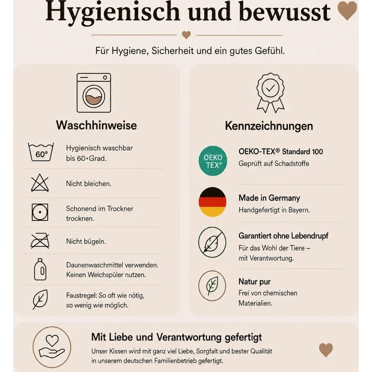 Betten Hofmann Baby Kinder Daunenkissen 40x60 cm Flachkissen 100% Daunen 60 g – Bild 7