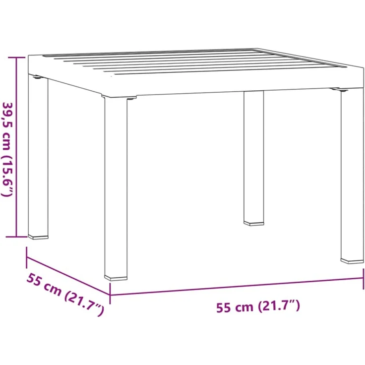 vidaXL Garten-Couchtisch 55x55x39,5 cm Pulverbeschichteter Stahl 4008568 – Bild 6