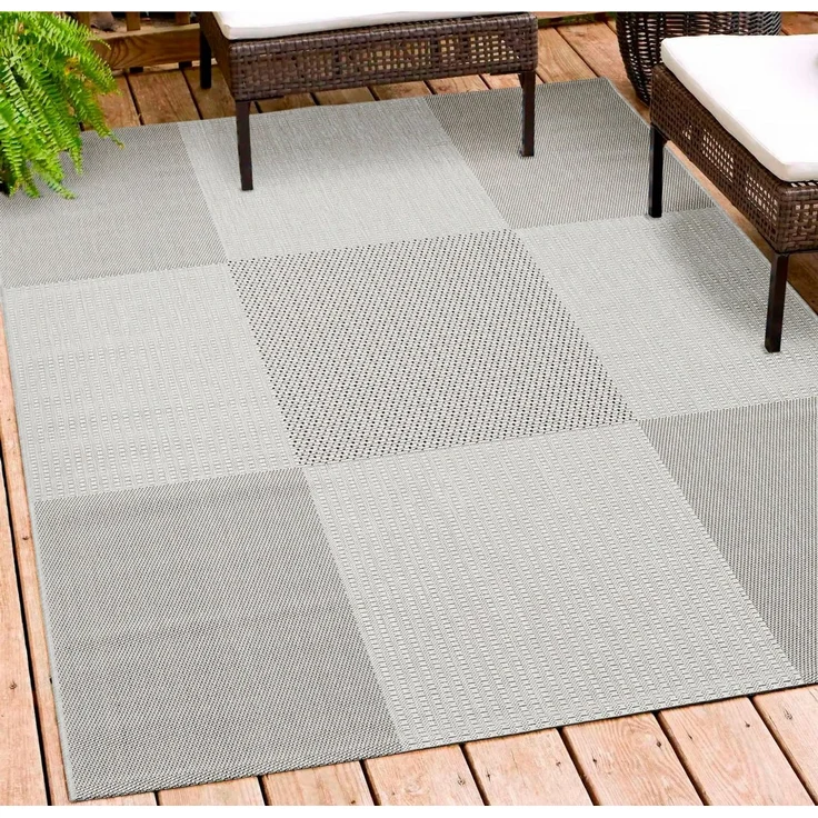 Andiamo Teppich ARIZONA1, rechteckig, Höhe: 5 mm, Flachgewebe, kariertes Muster, In- und Outdoor geeignet, wetterfest – Bild 5