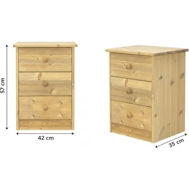 ebuy24 Kommode Nelly Kommode 3 Schubladen gebeitzt. – Bild 3