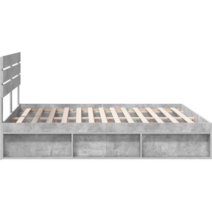 vidaXL Bettrahmen mit Kopfteil Beton 180 x 200 cm Massives Kiefernholz 3411386 – Bild 7