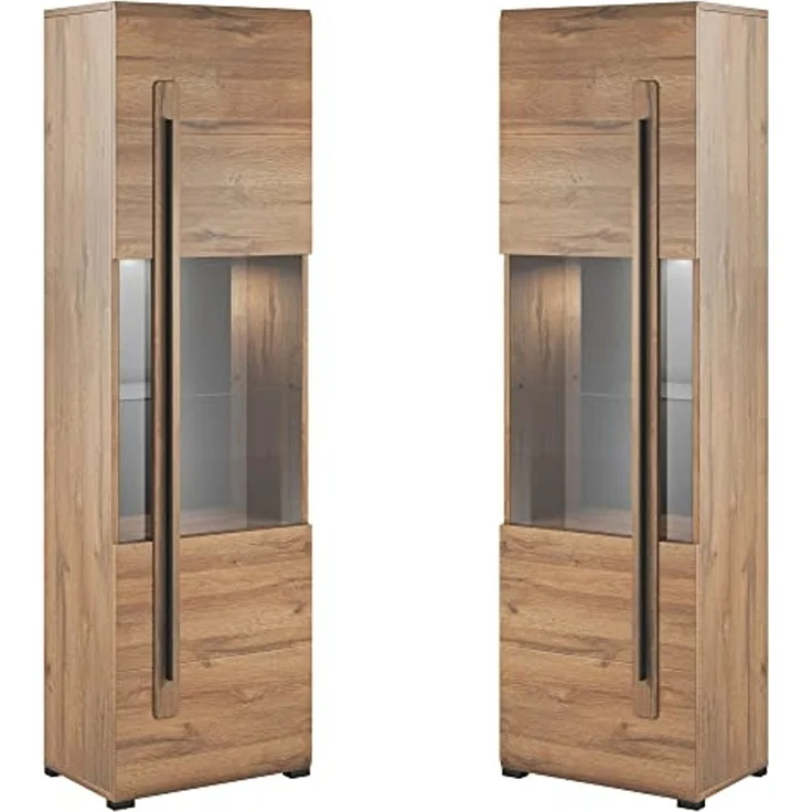Lomadox Wohnwand TURDA-83, (4-St), Grandson Beleuchtung und Absetzungen schwarz 340/204/50 cm – Bild 5