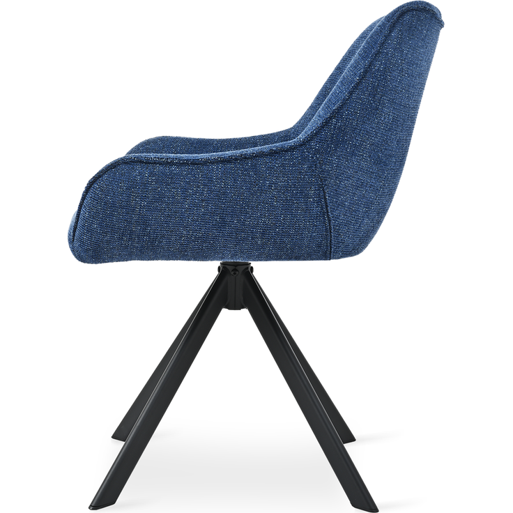 GOEURVANT 1178 Esszimmerstühle 4er-Set mit Armlehnen, 360° Drehbar, Chenille - Blau – Bild 6