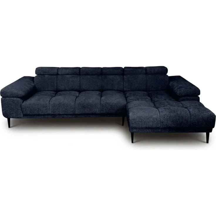 Ecksofa Schlafsofa SENVELIO RELAX in Stoff Glam Dunkelblau Ottomane Rechts – Bild 3