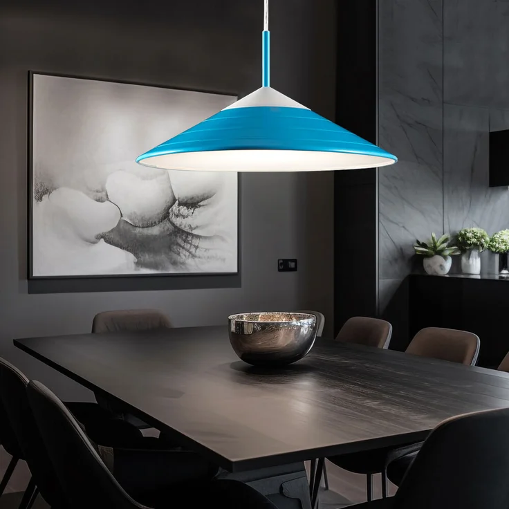 LED Hängeleuchte, Esszimmer, blau, warmweiß, H 150cm – Bild 2