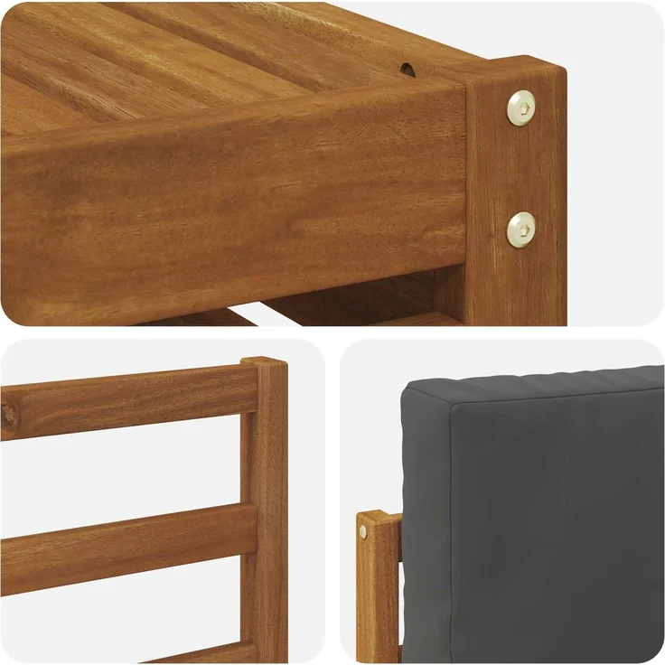 vidaXL Outdoor-Sofagarnitur 5 stk. 4-Sitzer Natur und Anthrazit 3374752 – Bild 7
