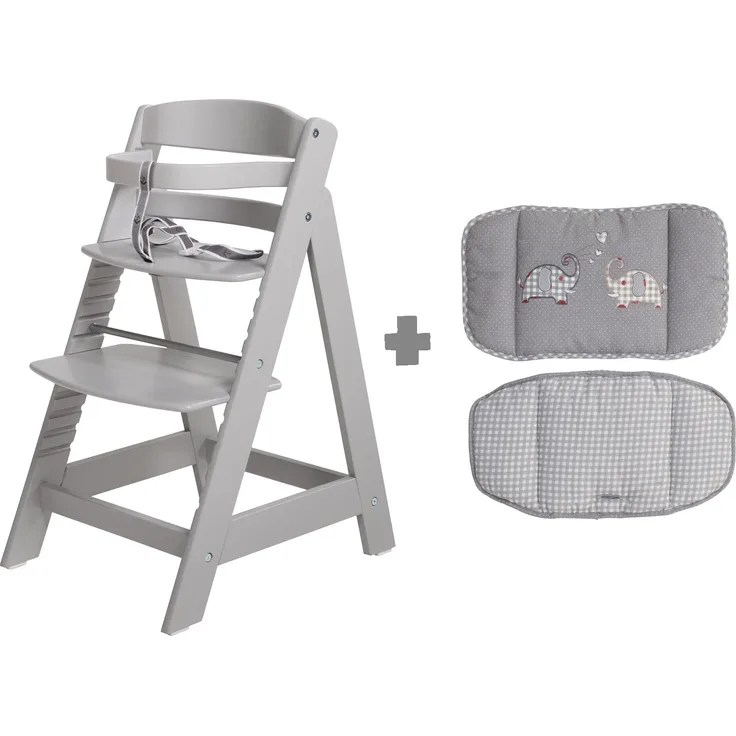 roba Treppenhochstuhl 'Sit Up III' - Sitzverkleinerer 'Jumbo twins' grau - mitwachsend - Taupe