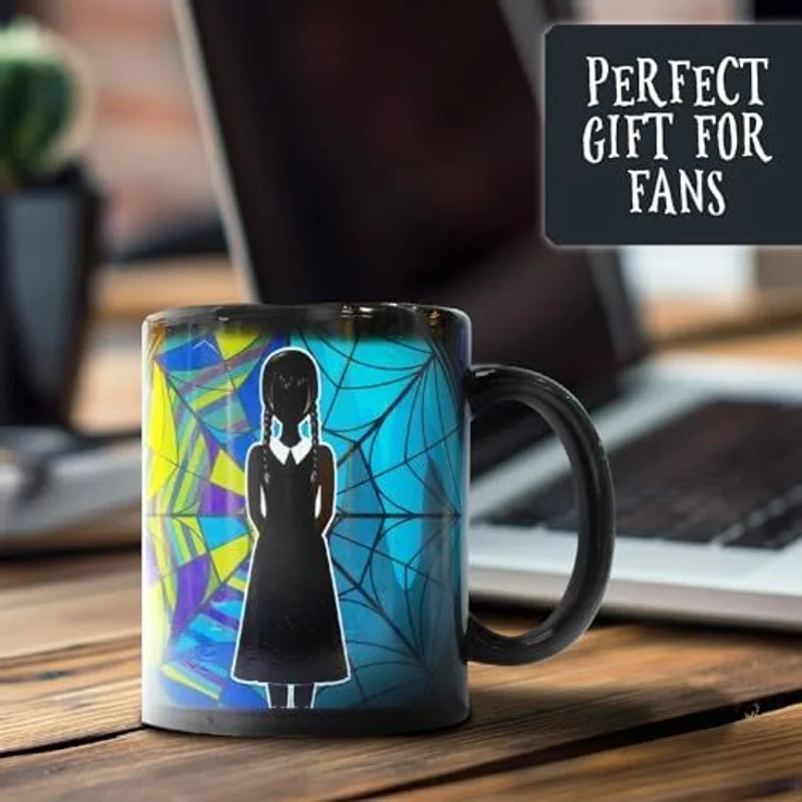 Mad Monkey Tasse Wednesday Addams Kaffeebecher mit Wärmeeffekt Zaubertasse Ophelia – Bild 4