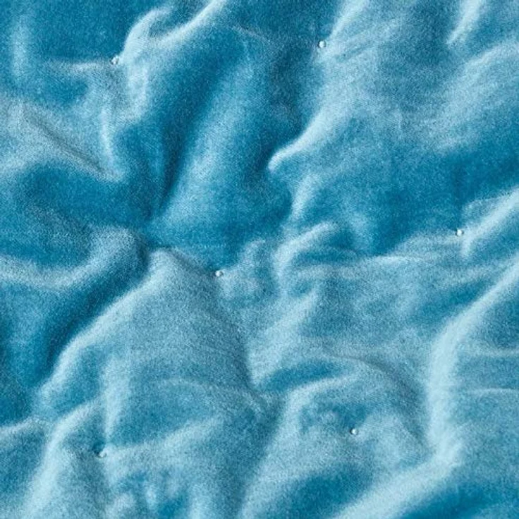 Homescapes Samt-Kuscheldecke, Rechteckig 150x200 cm, Blau, Oeko-Tex® zertifiziert, aus 100% Baumwolle, pflegeleicht, ideal als Tagesdecke oder Überwurf – Bild 3