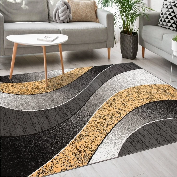 Mazovia Designteppich Modern Teppich Kurzflor Wohnzimmerteppich Robust und pflegeleicht GRAU, 80 x 150 cm, Fußbodenheizung,Allergiker geeignet,Farbecht,Pflegeleicht,Geometrisch – Bild 5