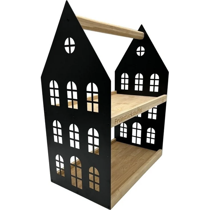 UNUS HOME Etagere Frühstücksbuffet Etagere, (schwarz aus Metall und Holz), Frühstücksregal Frühstücksbuffet Serviertablett Buffet – Bild 1
