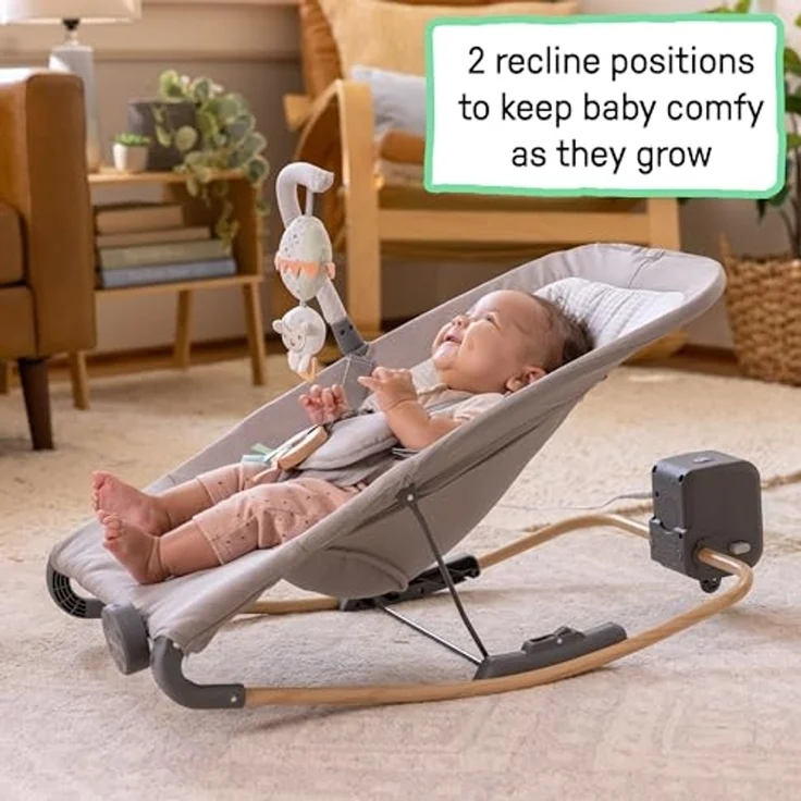 Ingenuity Keep InMotion Automatischer Baby-Schaukelsitz, mit Fernbedienung, hochwertige Materialien, 0-6M - Soulful Skies – Bild 3