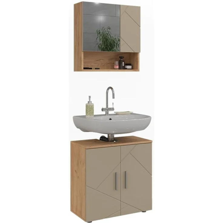 Badmöbel-Set Irma Beige 2-teilig Vicco – Bild 5