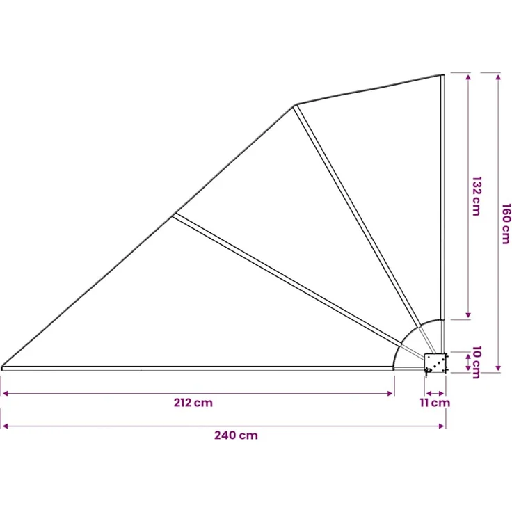 vidaXL Faltbarer Balkonfächer Creme 160×240 cm 41577 – Bild 10