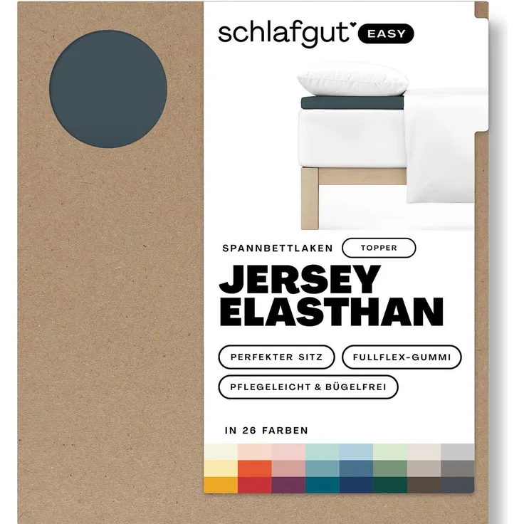 Schlafgut Spannbettlaken EASY Jersey Elasthan Topper, Jersey, Gummizug: rundum, (1 Stück), MADE IN GREEN by OEKO-TEX®