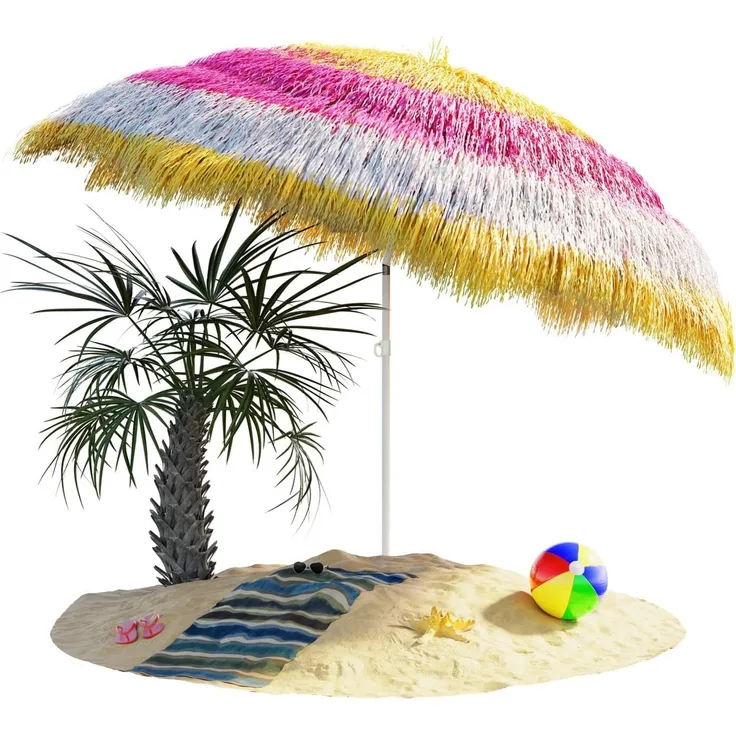 Kingsleeve 'Hawaii' Sonnenschirm, neigbar, UV Schutz 30+, Metall / Polyester bunt, Ø 160