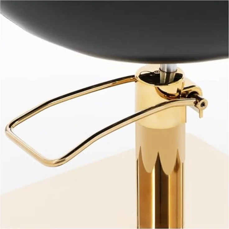 Physa Armlehnstuhl Friseurstuhl mit Fußstütze Barber-Stuhl 200 kg Penryn Black & Gold, Schwarz, Golden – Bild 3