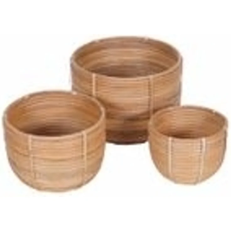 Rattan Korb Blumenkorb Cinta 3er Set – Bild 3