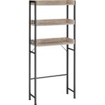 Vasagle Toilettenregal mit 3 offenen Ablagen, Holz | Stahl Greige-Schwarz, 63 x 25 x 165 cm