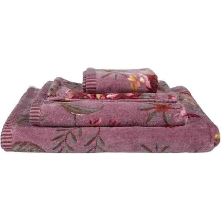 PiP Studio Waschlappen Secret Garden_Mauve_UV_UV_16x22 3 Waschlappen 16 x 22 cm, Baumwolle (1-St), Wachlappen Waschhandschuh – Bild 2