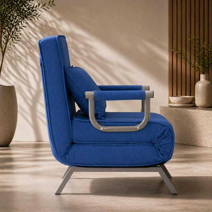 Makika Schlafsessel Schlafsofa Ted klappbar in Blau – Bild 5