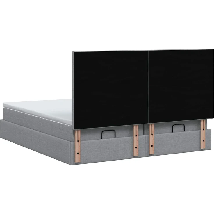 vidaXL Ottoman-Bett mit Matratze und LED Hellgrau 180 x 200 cm Stoff 3458437 – Bild 10
