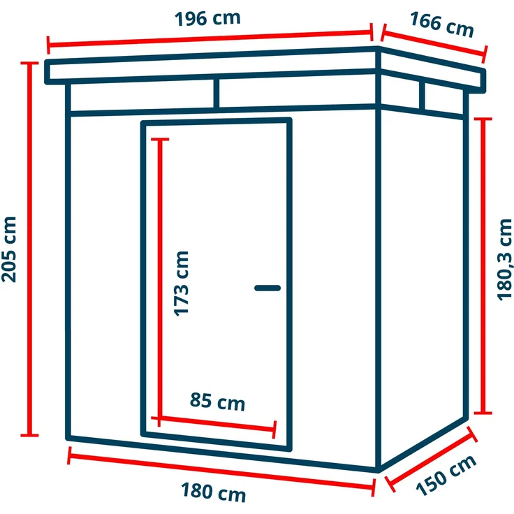 GFP Primeyard Gerätehaus Metall Gartenhaus 180x150x205 cm Geräteschuppen anthrazit – Bild 12