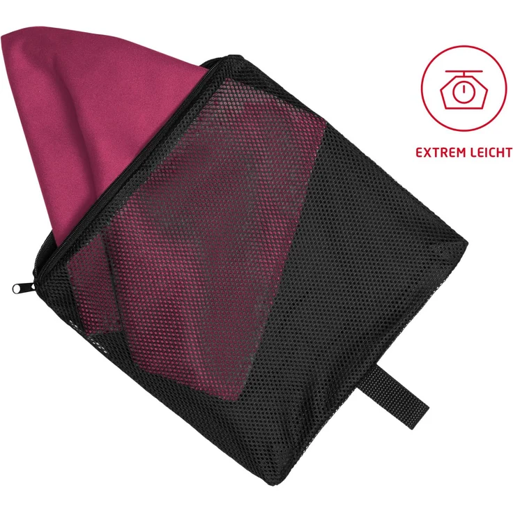 2 x fleuresse Sport Duschtuch 90x180 cm High-Tech-Reise Duschtuch 3450-4 beere – Bild 3