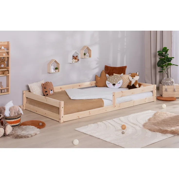 Bodenbett Einzelbett "Emi" 100x200 Kiefer Massiv