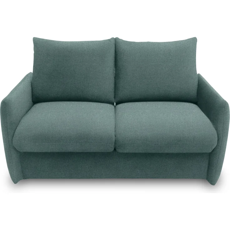 DOMO. collection Sofa 700023, 2 Sitzer, Schlaffunktion, Federkern, Füße mit Filzgleitern, 2er Couch, Schlafsofa, Polstergarnitur, 165 x 100 x 95 (BxTxH), blau (petrol) – Bild 2