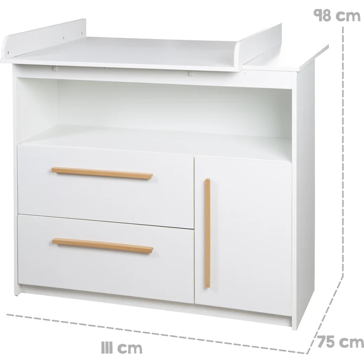 roba Kinderzimmerset 'Lilo' - 2-teilig - Kinderbett 70 x 140 cm & Wickelkommode - Weiß – Bild 11
