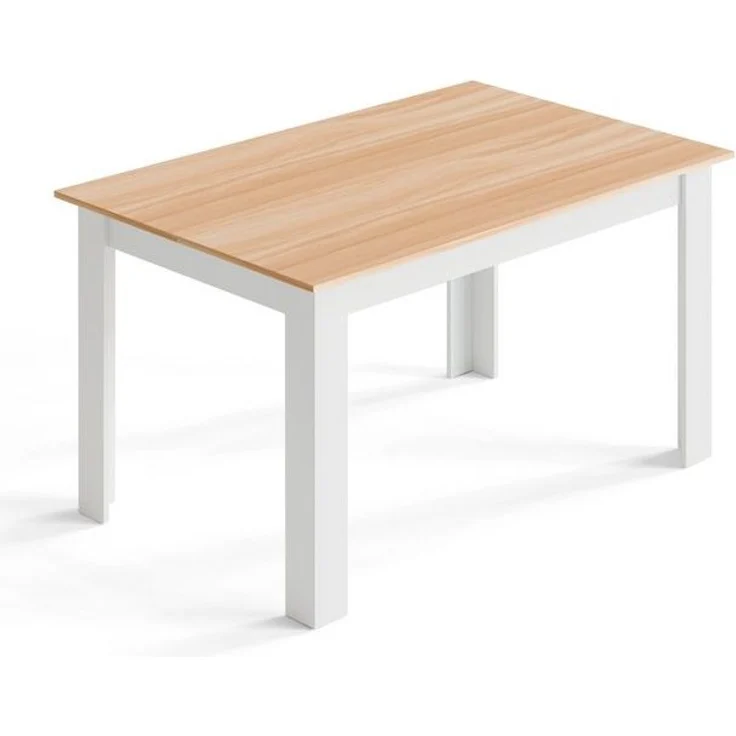 Mondeer Esstisch Esszimmertisch, 138 x 90 x 75 cm, Eiche und Weiß – Bild 4